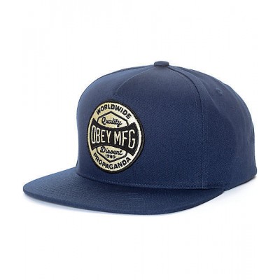 OBEY WORLDWIDE DISSENT PATCH NAVY BLUE SNAPBACK HAT/CAP BRAND NEW w/TAG 889582330534 eb-11983951